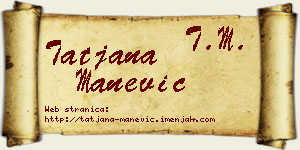Tatjana Manević vizit kartica